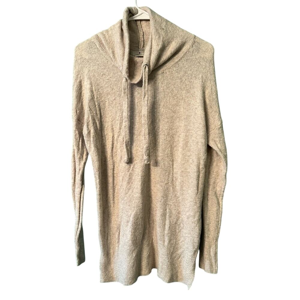 Ruby Moon Anthropologie Beige Tan Cowl Neck Tunic Sweater Size Medium